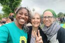 Chibu Asonye, left, protested at Washington University with Green Party presidential candidate Jill Stein, center, earlier this spring.