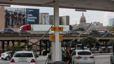 A Shell gas station sits next to the Texas State Capitol in Austin on Sept. 26, 2026.