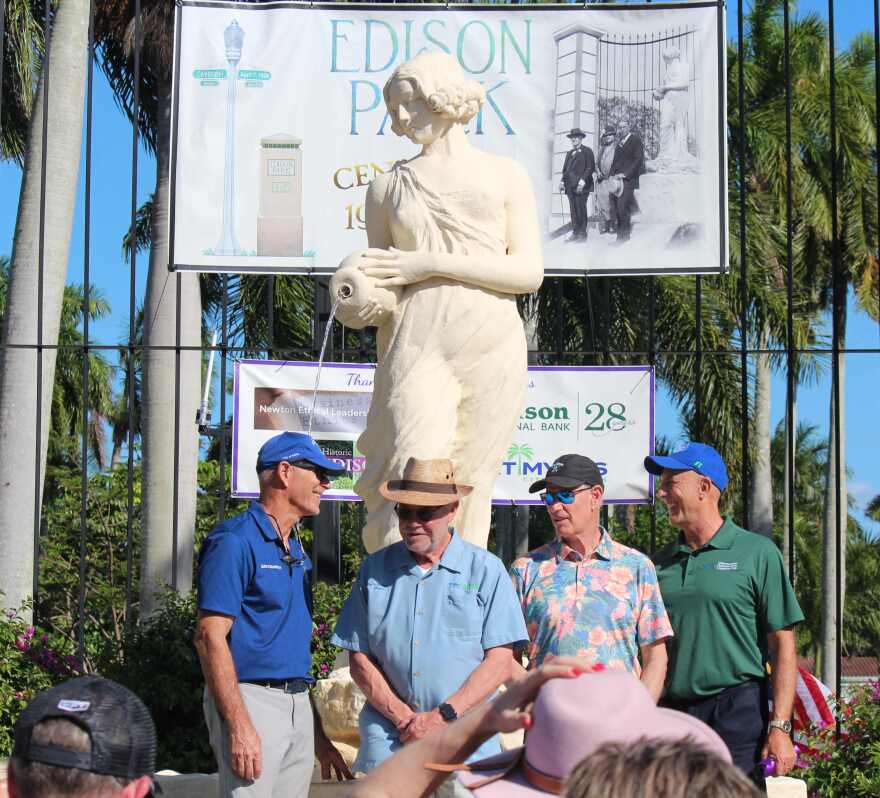 Although she's known as Rachel at the Well, the statue is actually a representation of the Greek goddess of life-giving freshwater, Tethys, the daughter of Uranus and Gaia.