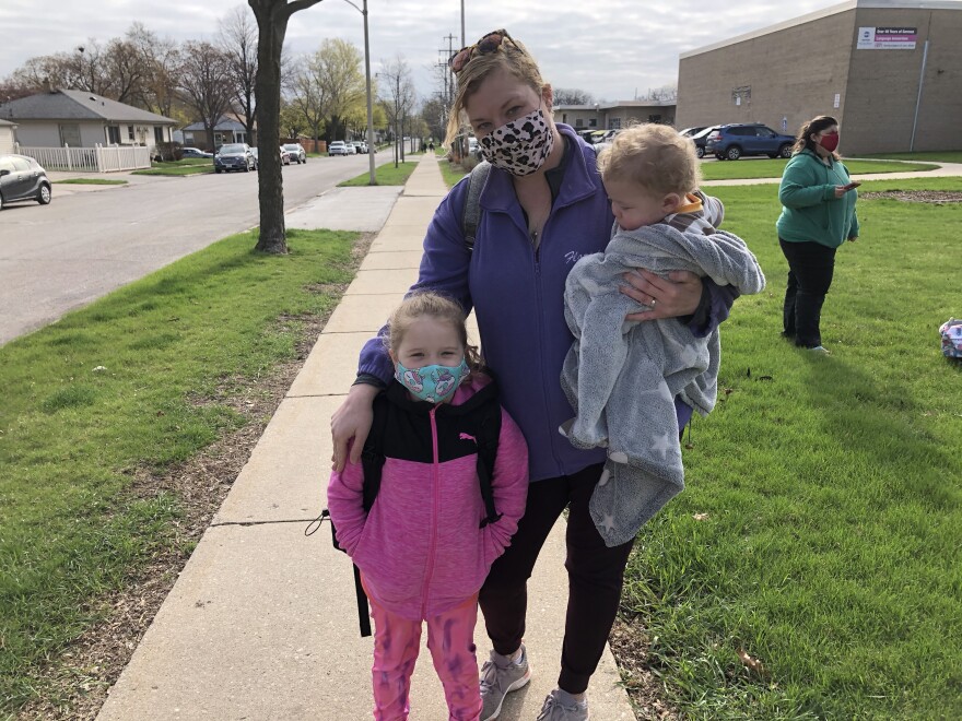 Trisha Zila dropped off her daughter Violet for kindergarten at Milwaukee German Immersion.