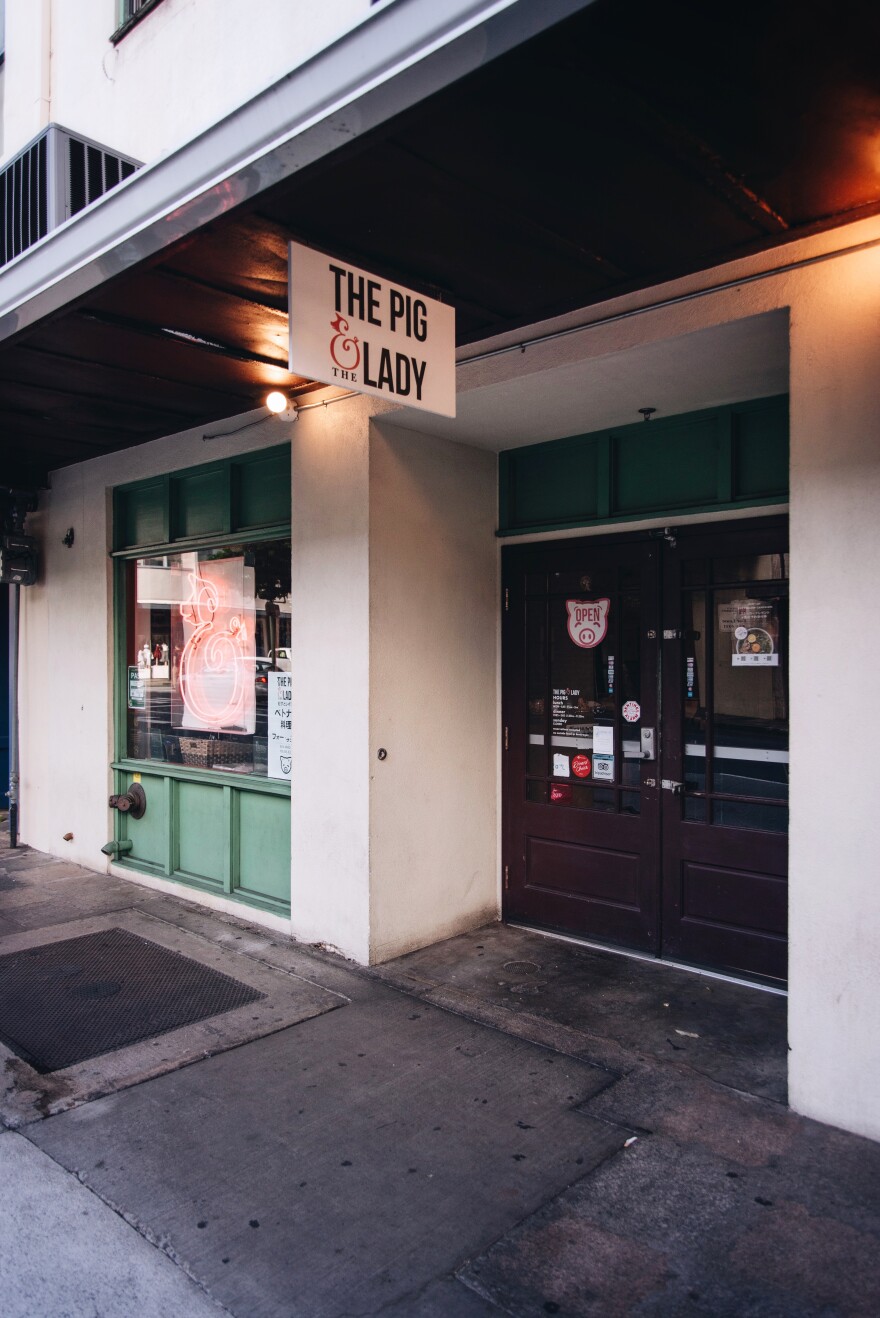 The outside of "The Pig and The