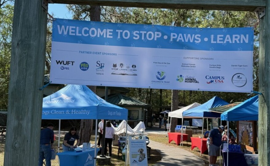 Welcome to Stop, Paws, and Learn banner.
