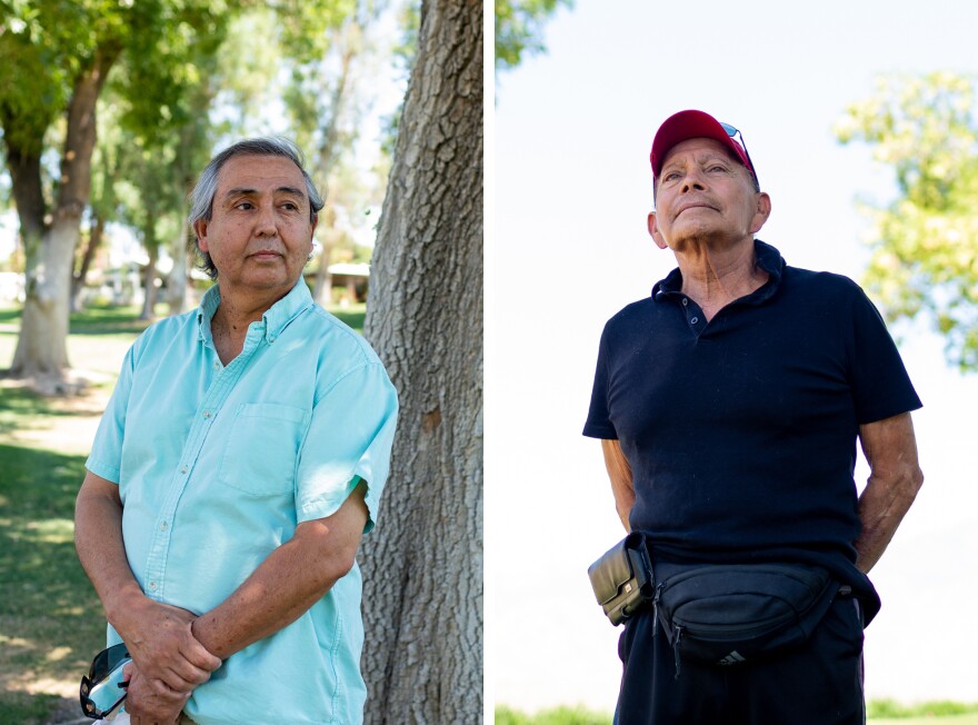 David (left) and Sky Gonzalez have been unable to visit their mother, Eva, in her nursing home since the onset of COVID-19 restrictions.