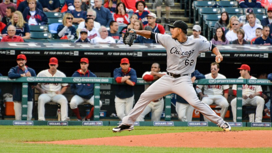 The pitcher throws a knuckleball fairly slowly: around 66 miles per hour, which is about 40 miles per hour slower than the fastest fastball.