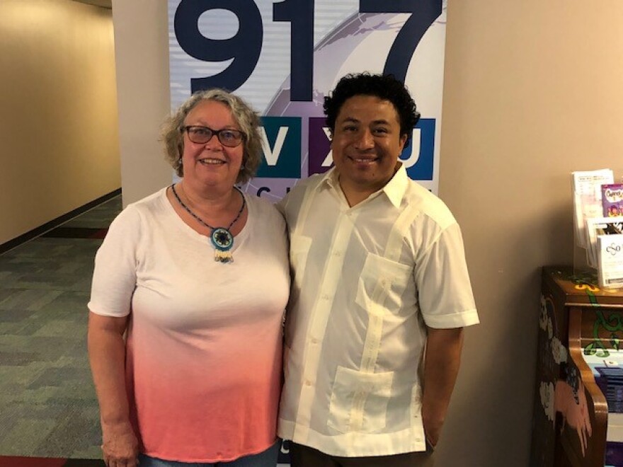 Roberta Schultz with Cincinnati Poet Laureate Manuel Iris.