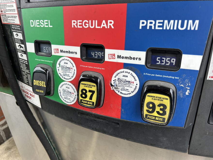 Prices at a gas pump in late September of 2026.