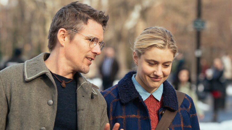 Ethan Hawke and Greta Gerwig in <em>Maggie's Plan</em>.