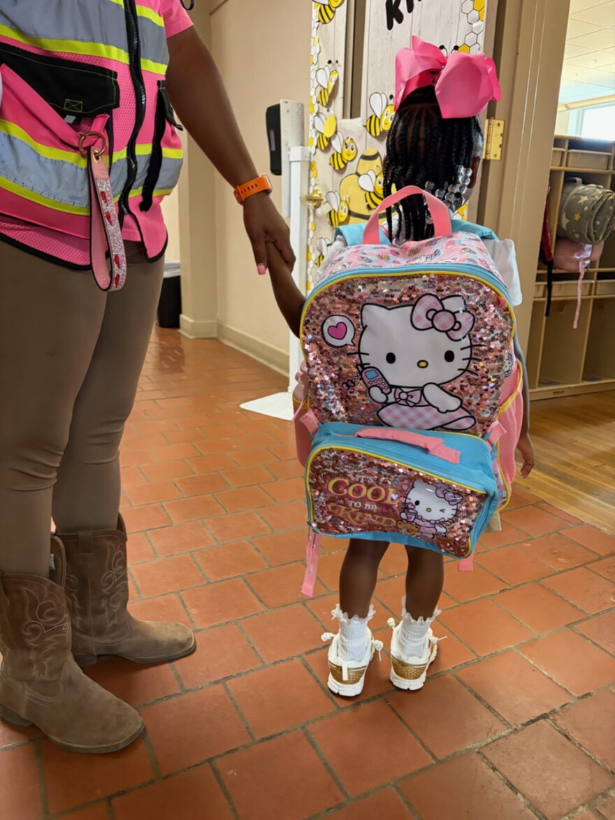Girl's First Day at ASU Zeila Stephens Early Childhood Center