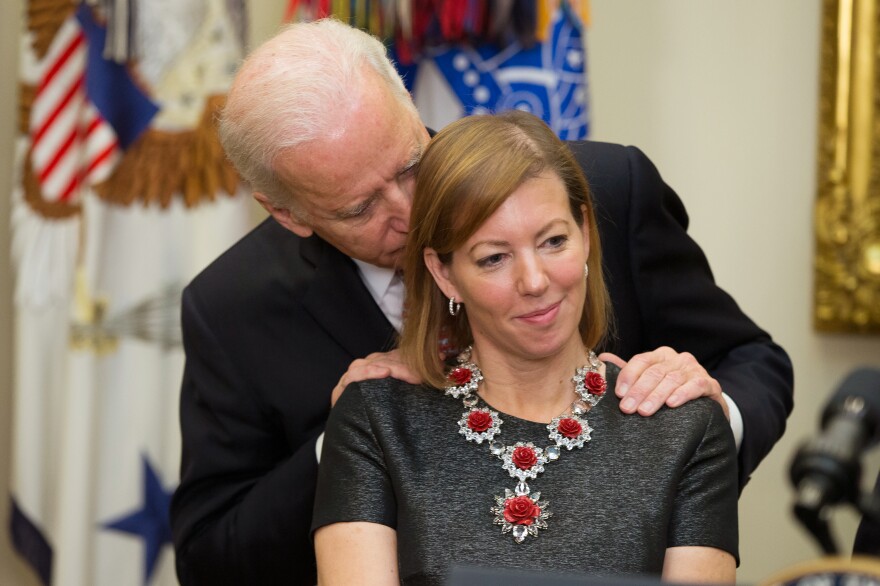 Vice President Joe Biden was criticized for coming up from behind and getting too close to Stephanie Carter at her husband's swearing-in ceremony as secretary of defense.