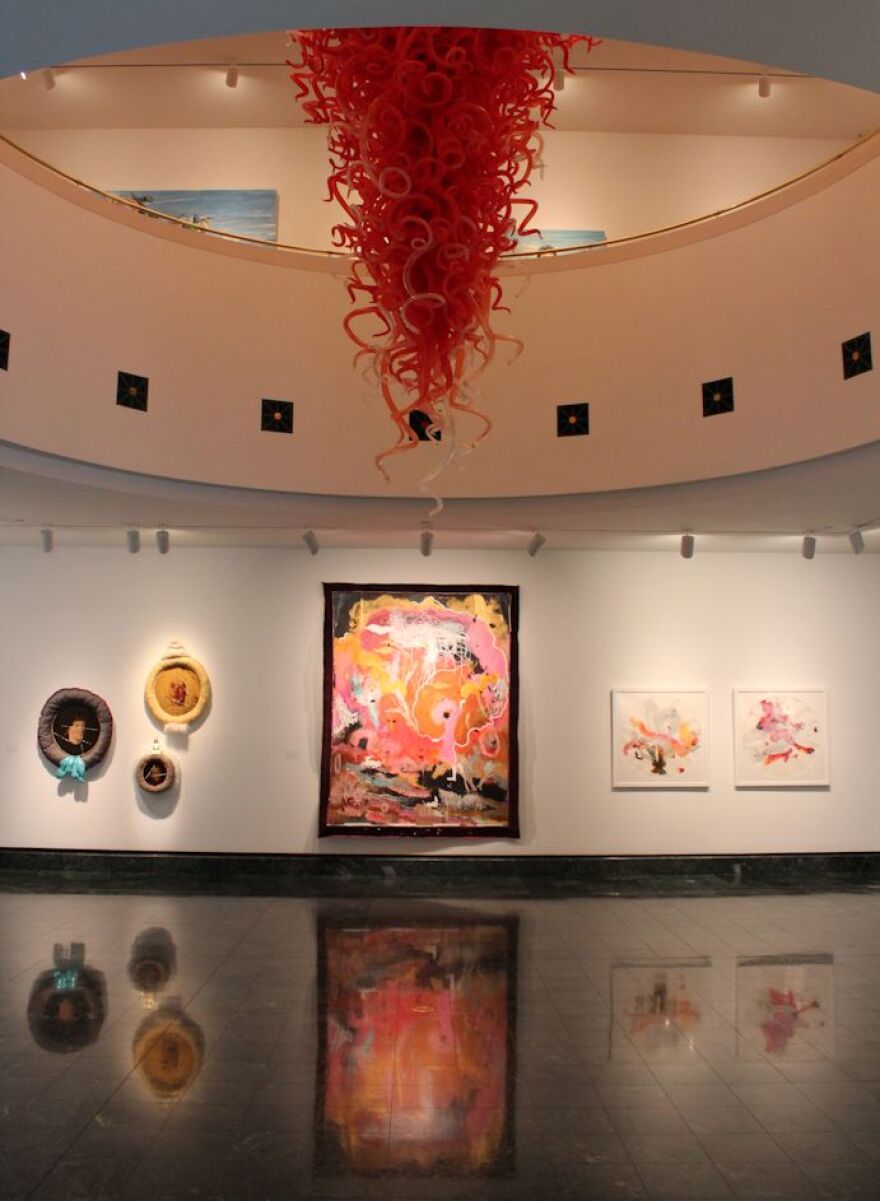 Ground floor Hayes Hall gallery where work by "Florida Contemporary" French-Caribbean artist is displayed.