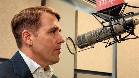 Congressman Chris Pappas, a Democratic candidate for U.S. Senate in New Hampshire, discusses his campaign during an interview at New Hampshire Public Radio on Aug. 31, 2026.