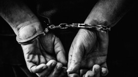 Arrested man - handcuffed