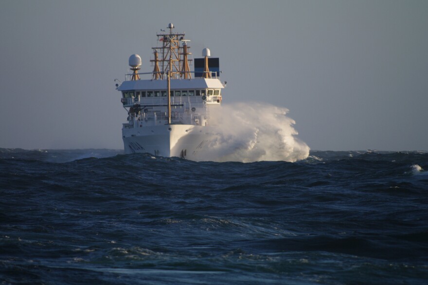 NOAA's Bell M. Shimada vessel will be launching from Port Angeles, Wash. as part of an international expedition studying salmon populations in the remote Pacific Ocean.