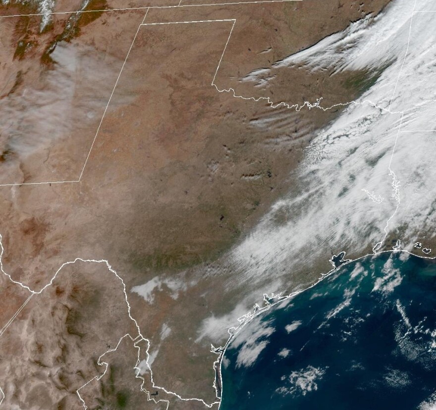 Clearing skies over Texas on Dec. 19, 20025, will help set up chilly Friday morning