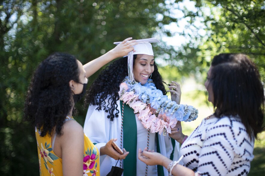 Senior Gina Elabd prepares for her Reynolds High School graduation ceremony.