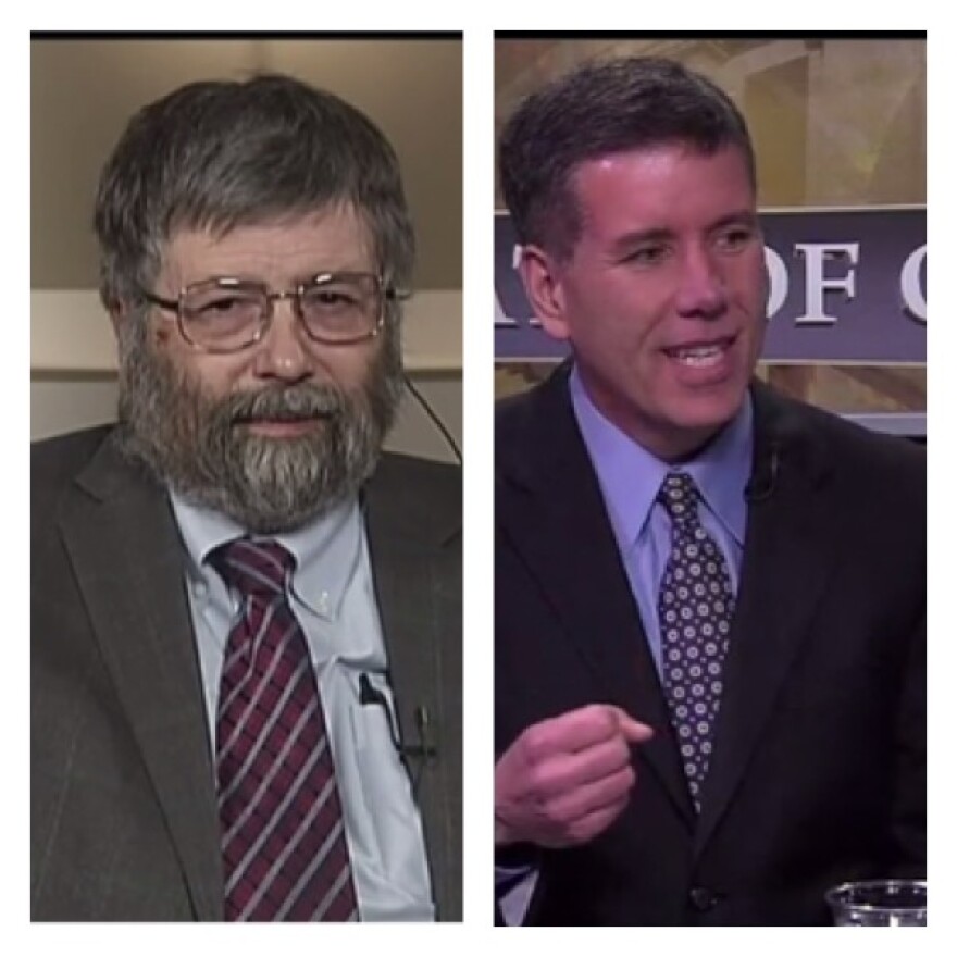University of Akron Political Science Professor John Green (left) and University of Cincinnati Political Science Professor David Niven (right)