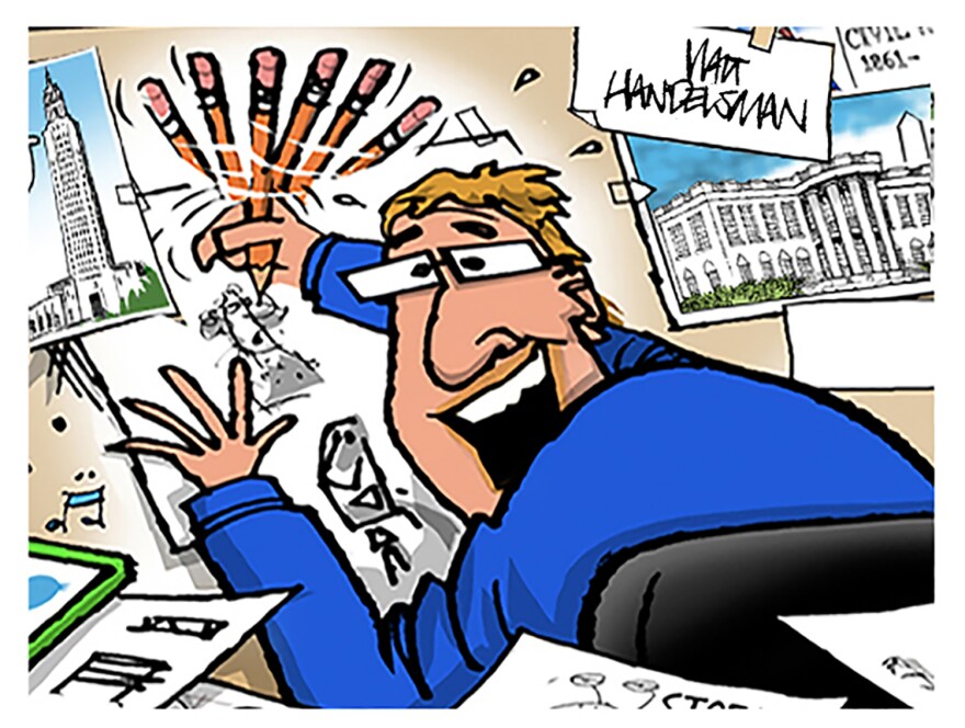 Walt Handelsman’s editorial cartoons have chronicled and satirized life in South Louisiana for four decades.