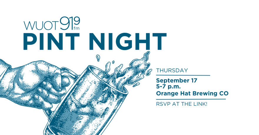 Join us for WUOT Pint Night! September 17 | 5-7 pm | Orange Hat Brewing Co