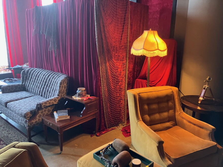 The Half Nelson space has been decorated to evoke the 19th-century parlor of Davenport industrialist A.F. von Rantzau, who lost his wife and son as they traveled back to Europe on an ocean liner in 1898, which sunk in the north Atlantic.