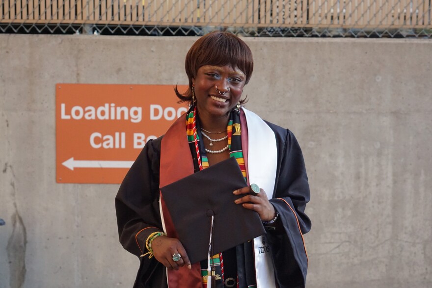 Since being released from a detention facility, Otofu Ayaku was able to return to Austin for graduation on May 9.