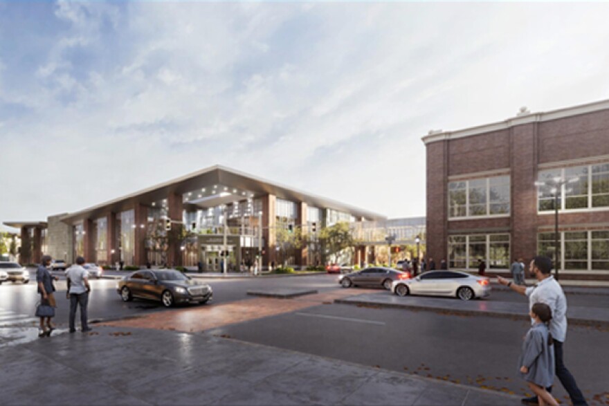 Final render of the convention center expansion looking southeast.