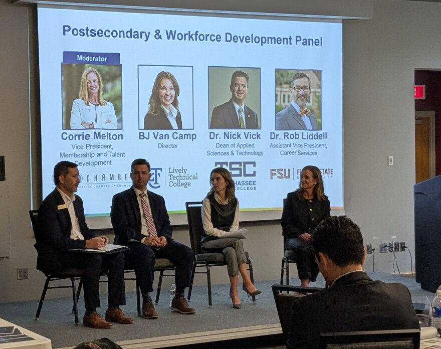 Some representatives from the Capital City's higher education institutions discuss job and career training at the inaugural Data Hub