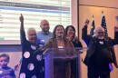 Monterrey and her family celebrate her election. 