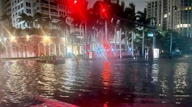 Downtown Sarasota streets near the Bayfront were flooded for time. 
