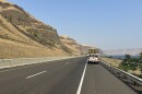 An ODOT maintenance truck is parked on the shoulder of I-84 near Arlington on Aug. 13, at the site of the Aug. 11 crash that killed a stranded driver and seriously injured an ODOT employee who had stopped to help him.