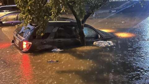 Edgar Mendez's car submerged during the August 2025 floods.