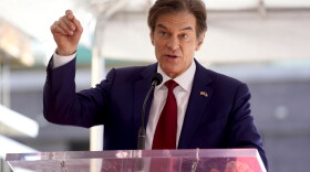 Mehmet Oz, the former host of "The Dr. Oz Show," speaks during a ceremony honoring him with a star on the Hollywood Walk of Fame on Friday, Feb. 11, 2022, in Los Angeles.