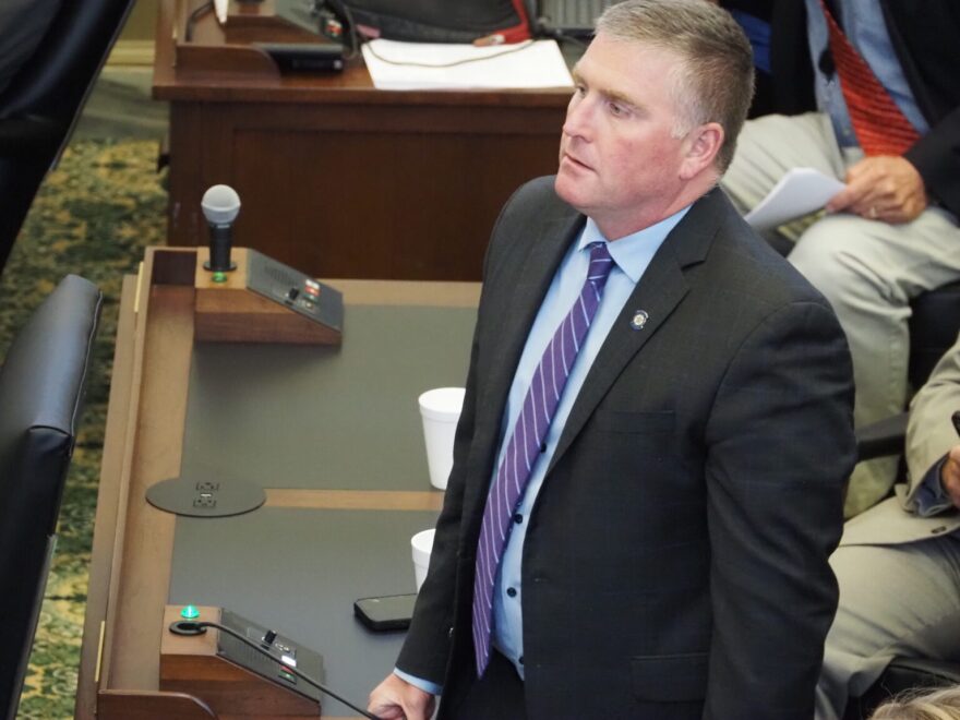 Rep. Chris Kannady, R-Oklahoma City, listens during the House session on May 22, 2025.