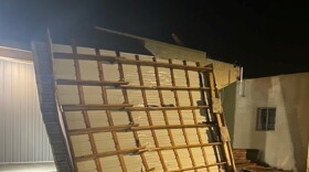 In Harrodsburg, high winds late Sunday evening tore part of the roof off this business.