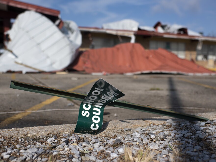 Upper Little Caillou Elementary School in Terrebonne Parish, La., saw significant storm damage from Hurricane Ida almost two weeks ago.