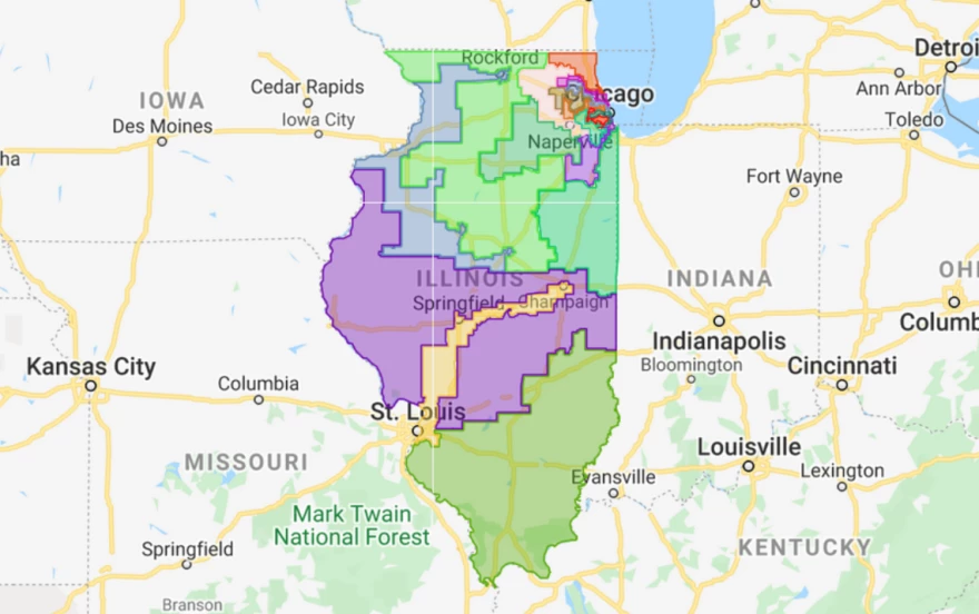Illinois’ congressional district map was approved by the General Assembly in 2021.