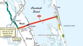 Section of Mid-Currituck Bridge project map.