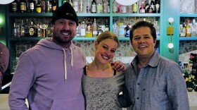 Outgoing Aspen Daily News editor Megan Tackett poses for a photo with the paper’s owners David Cook (left) and Spencer McKnight.
