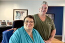 Andrea Rodriquez (front left) and Ingeri Eaton (back right) at Rodriquez's home in Buffalo, New York on September 21, 2026. Rodriquez, a Consumer Directed Personal Assistance Program (CDPAP) consumer is supportive of Eaton, her worker and friend, taking part in 1199 SEIU's unionization efforts.
