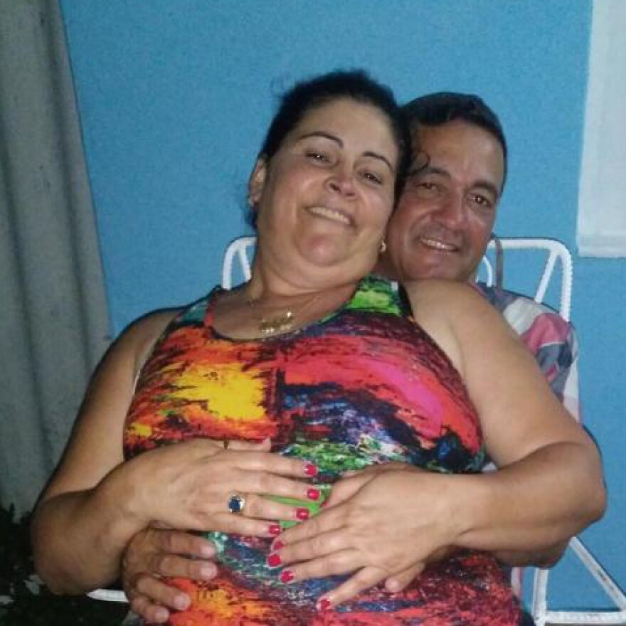 Yoel Alonzo with his wife, Midalis Rodriguez, who is a permanent U.S. resident.