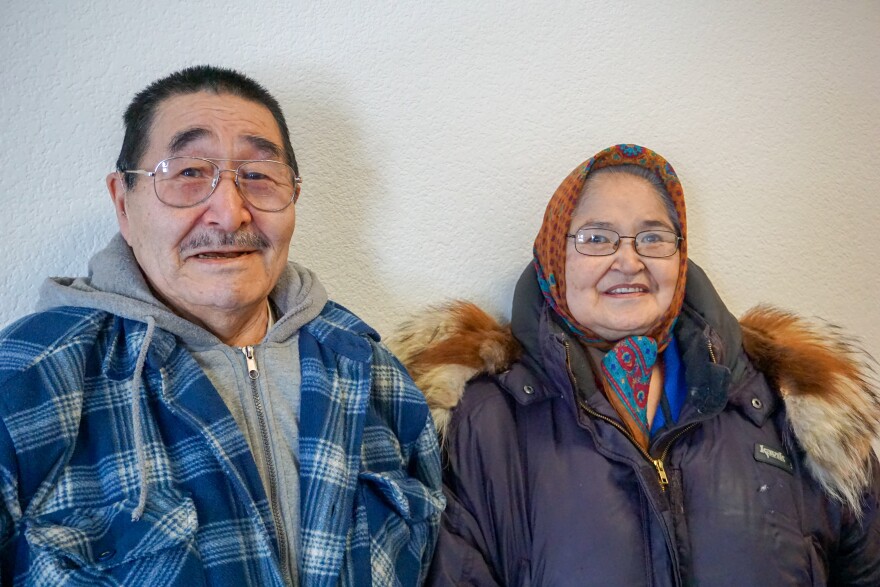 Joe and Margie Bell, two elders from Hooper Bay. (Hillman/Alaska Public Media)