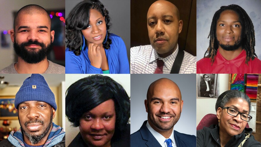 In response to several high-profile deaths of African Americans in recent months, some black people are saying that enough is enough. Clockwise from top left: Michael Martin, Tunisian Burks, Sam Tyler, Alexander Pittman, the Rev. Carol Thomas Cissel, Brandon Winston, Donna Ghanney and Mark Turner.