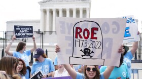 Demonstrators protest about abortion outside the Supreme Court in Washington, Friday, June 24, 2022.