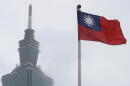 A Taiwan national flag flutters near the Taipei 101 building at the National Dr. Sun Yat-Sen Memorial Hall in Taipei, Taiwan, May 7, 2023. (Chiang Ying-ying/AP)