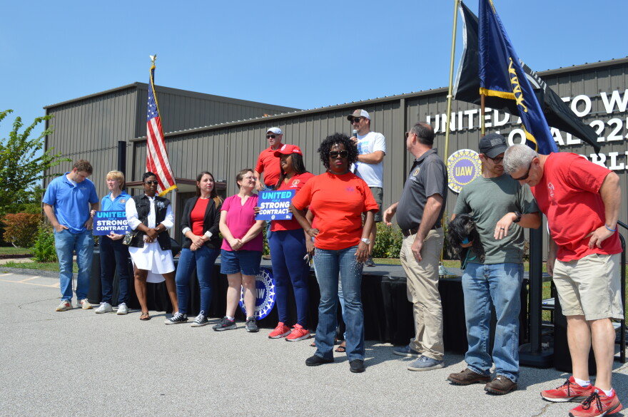 Missouri elected officials gathered at local UAW 2250 union lodge Sept. 10, 2023  to support union workers who may strike Thursday, Sept. 14.