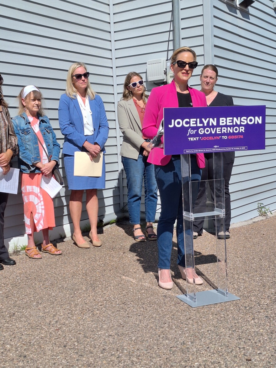 Jocelyn Benson and supporters of women's health