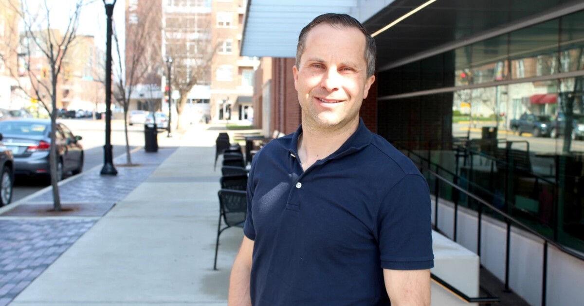 Sen. Spencer Deery (R-West Lafayette) outside of the West Lafayette Public Library.