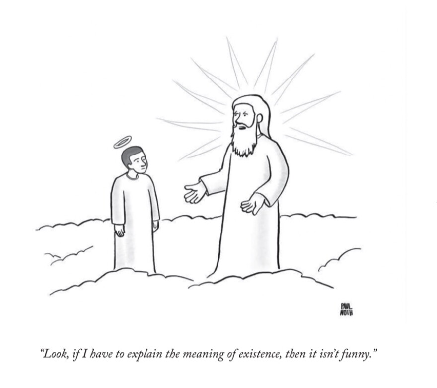 "Look, if I have to explain the meaning of existence, then it isn't funny."