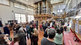 The "Opus 88" organ sits in the center of Taylor and Boody's shop in Staunton during a send-off event on February 8.