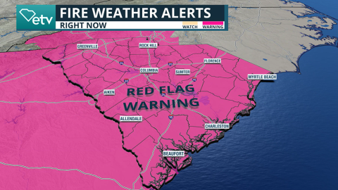 Fire weather alerts in effect across South Carolina.