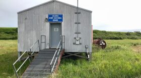 The Alaska Army National Guard armory in Stebbins, one of over 60 slated to be divested in rural Alaska (Photo by Gabe Colombo, KNOM)